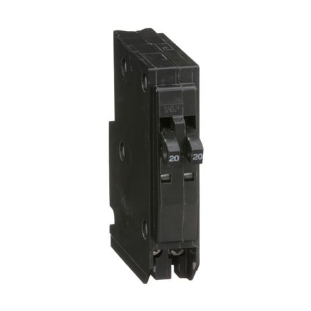 Square D Miniature Circuit Breaker, QO Series, 20A, 2x1 Pole, 120/240V AC, 10kA at 120/240V AC QOT2020CP